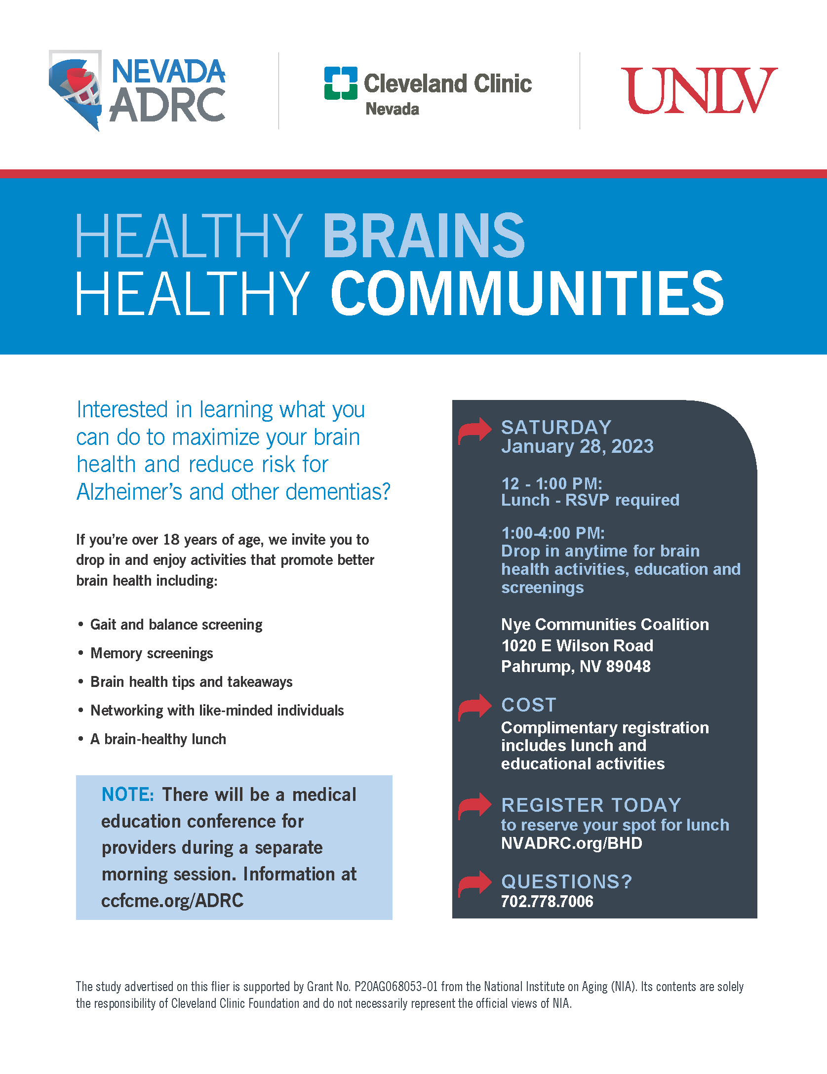 Healthy Brains - Healthy Communities Pahrump